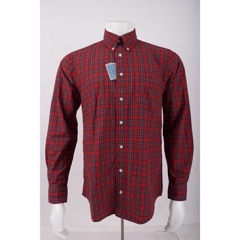 Castaway Nantucket Island Mens Chase Oxford Shirt Size S Red Plaid NWT $135